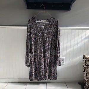 LOFT floral print long sleeve dres